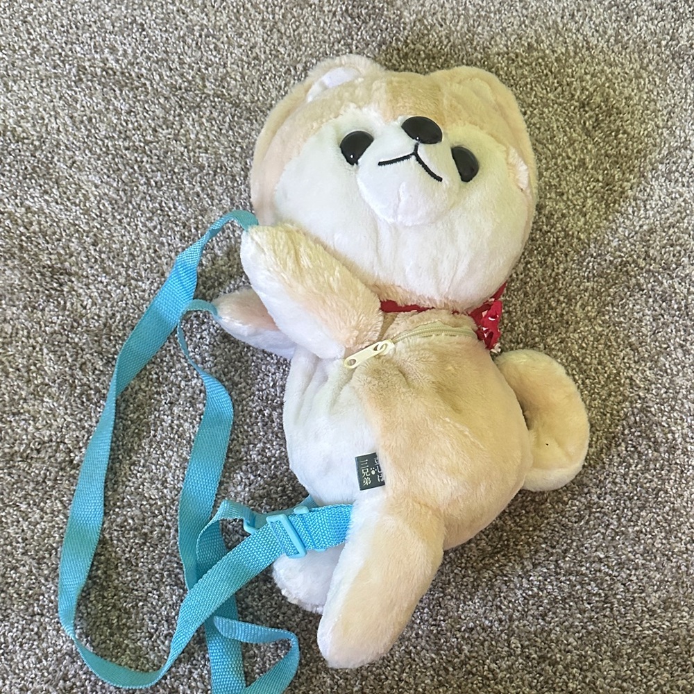 Muse Plush Bear Backpack with Blue Straps
